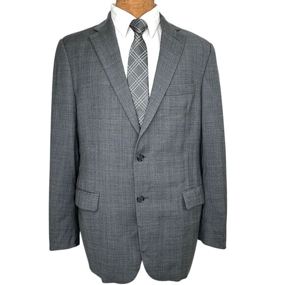Hickey Freeman Suit Mens 42R 36x31 Gray Worsted Wool Milburn II - Picture 2 of 8